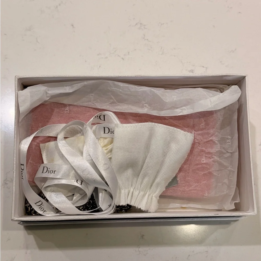 Christian Dior Lady Dior Cannage Patent Leather Long Wallet Tricolor